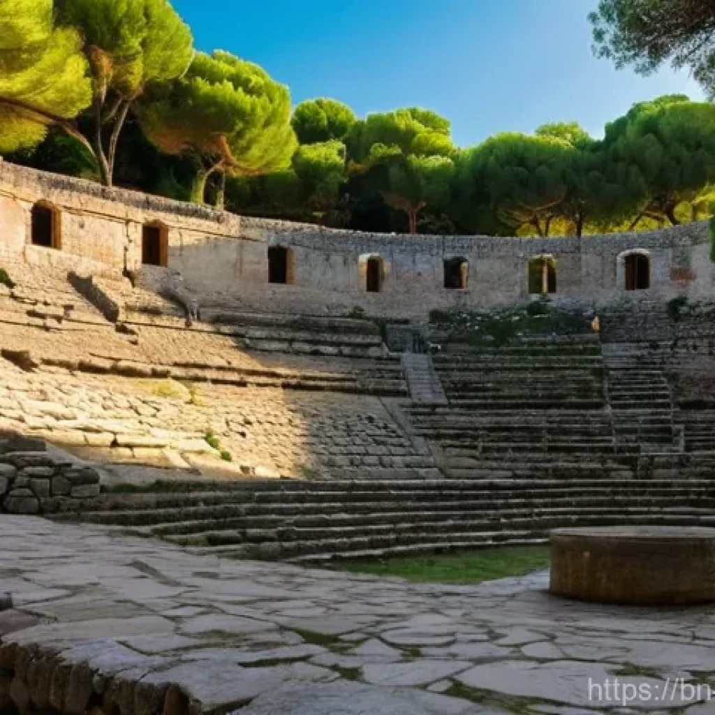알바니아에서 가이드 투어 예약 - **Prompt: Ancient Wonders of Butrint with a Local Guide**
    "A small group of adult tourists, casu...