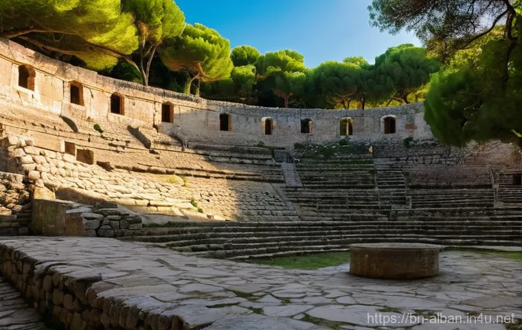 알바니아에서 가이드 투어 예약 - **Prompt: Ancient Wonders of Butrint with a Local Guide**
"A small group of adult tourists, casu...