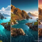 티라나 여행 가이드 - Here are three detailed image prompts in English, adhering to your guidelines: