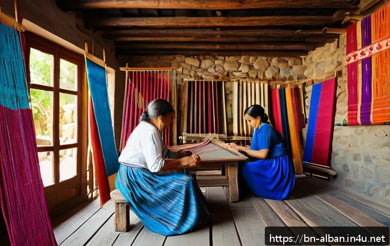 알바니아에서 공예품 만들기 체험 - A detailed scene of a traditional Albanian artisan village workshop, featuring skilled craftsmen wea...