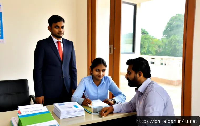 알바니아 이민 조건 - Photorealistic South Asian Bengali family meeting with a professional immigration adviser in a brigh...